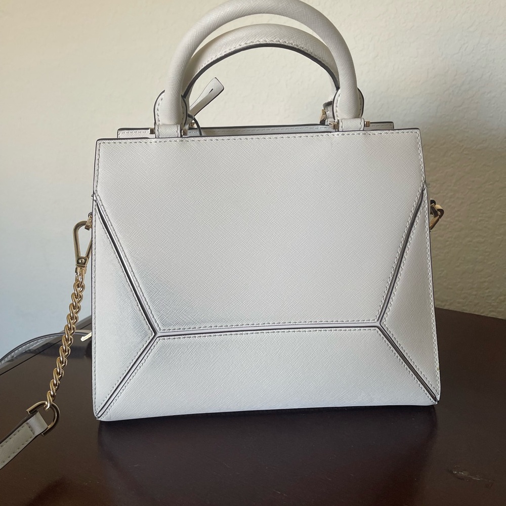 Michael Kors White Satchel with Gold Accents - Picture 3 of 7